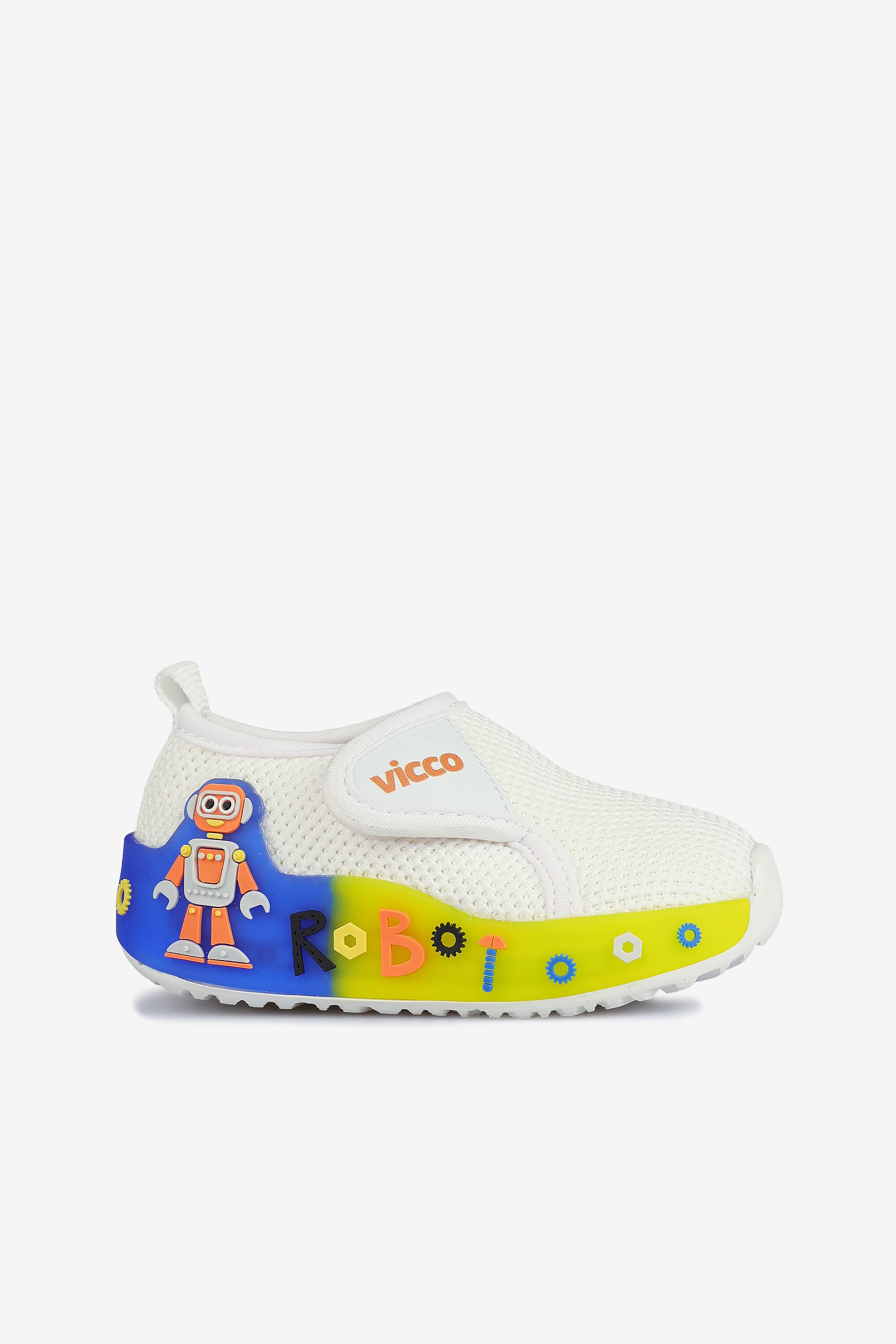 Vicco Jeli Işıklı Erkek Bebek Beyaz/Orange Günlük Ayakkabı