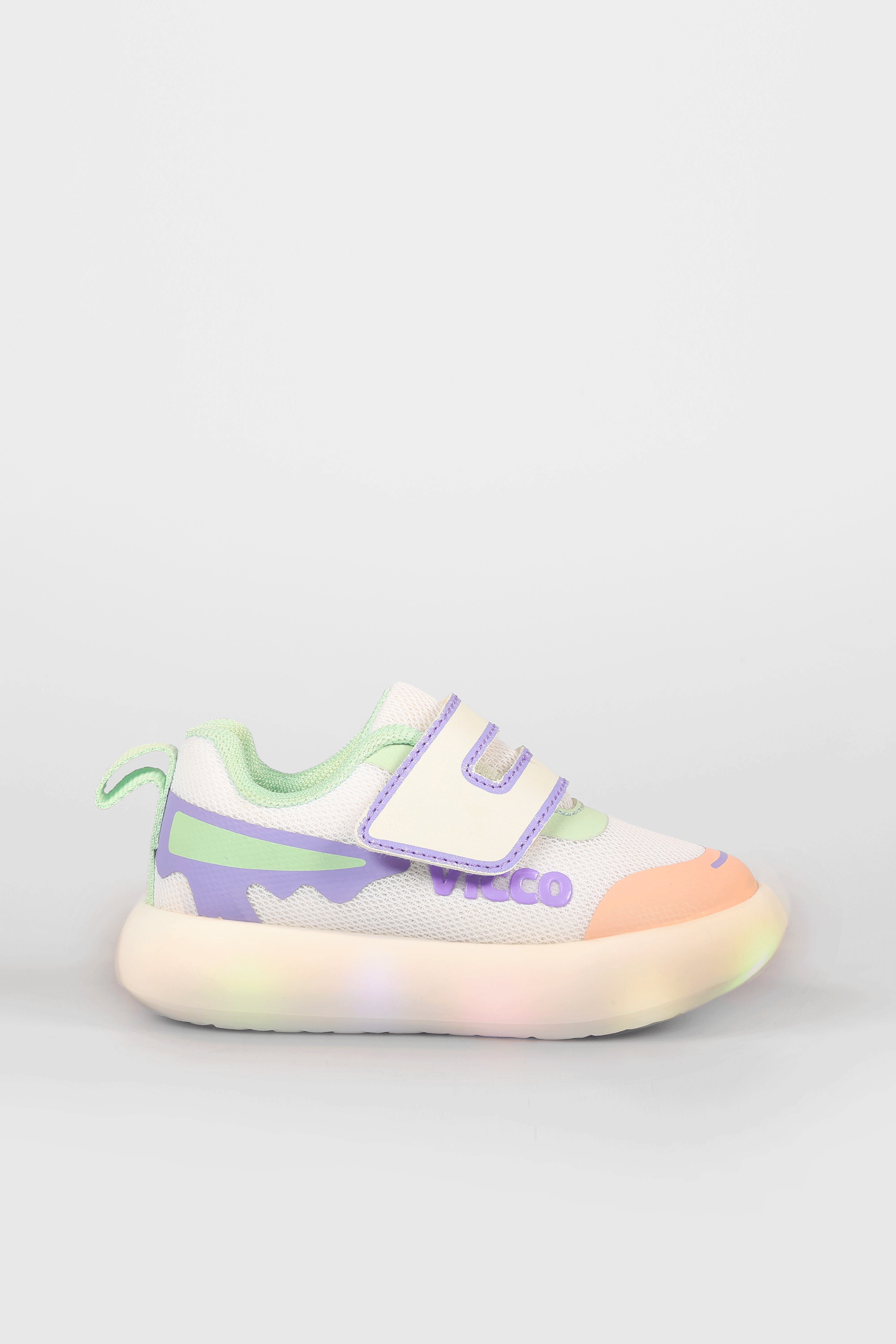 Vicco Melodic Işıklı Kız Okul Öncesi Beyaz/Lila Sneaker