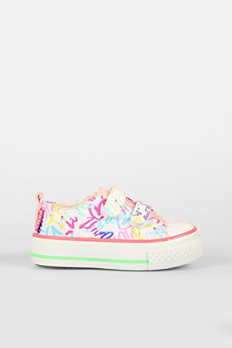 Vicco Done Desenli Kız Okul Öncesi Beyaz/Pembe Sneaker925.P25Y.227-1106 | Vicco