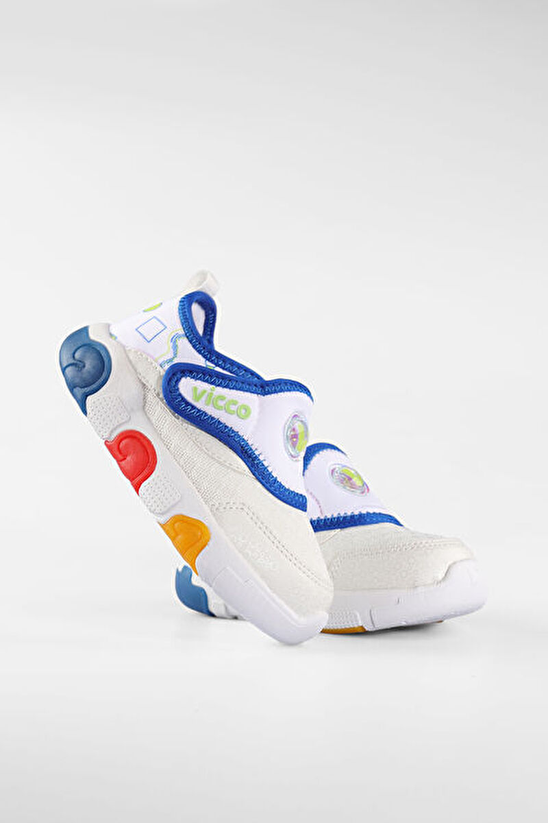 Vicco Sort Işıklı Erkek Bebek Beyaz/Saks Mavi Spor Ayakkabı346.B25Y.181-1105 | Vicco