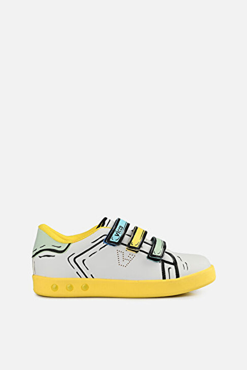 Vicco Picasso Işıklı Unisex Çocuk Beyaz/Sarı Sneaker313.F22Y.153-1112 | Vicco