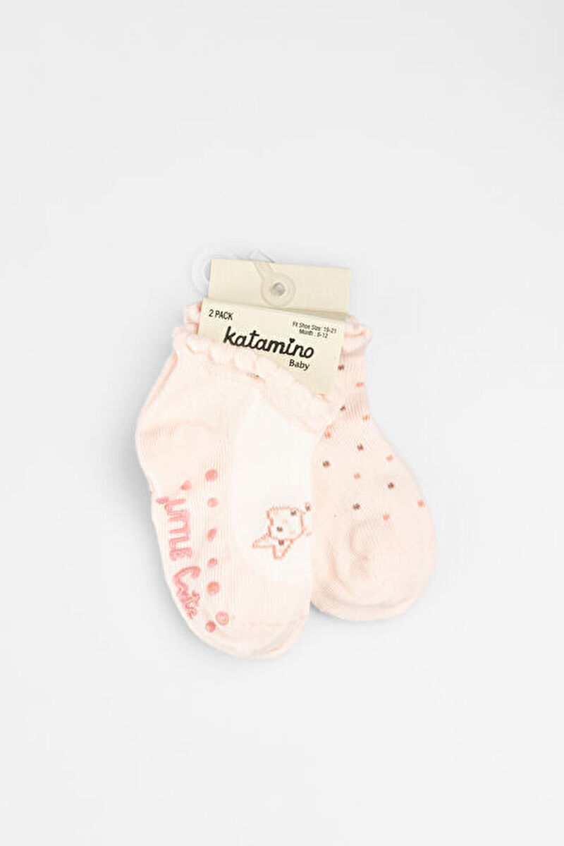 Katamino Notus 2'li Kız İlk Adım Pembe ÇorapE.K48027E-06 | Vicco