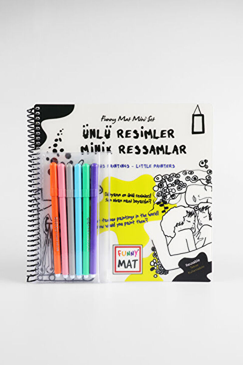 Akademi Çocuk Mat Mini Set Ünlü Resimler Minik Ressamlar Yıkanabilir Unisex Aksesuar Beyaz Boyama Kitabı25K.A25M.1159-11 | Vicco