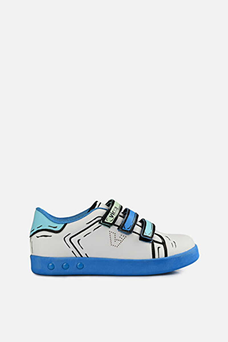 Vicco Picasso Işıklı Erkek Çocuk Beyaz/Saks Mavi Sneaker313.F22Y.153-1105 | Vicco