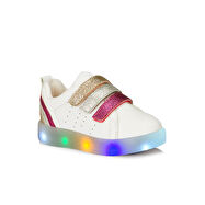 Vicco Sun Işıklı Kız Bebek Beyaz/Fuşya Sneaker