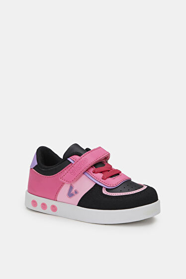 Vicco Sam Işıklı Kız Bebek Siyah/Fuşya Sneaker