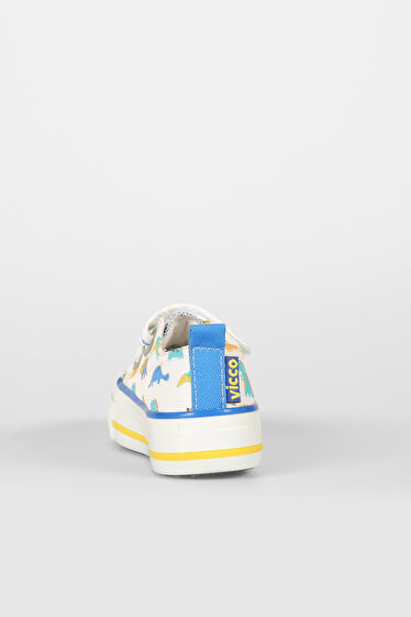 Vicco Done Desenli Erkek Bebek Beyaz/Saks Mavi Sneaker