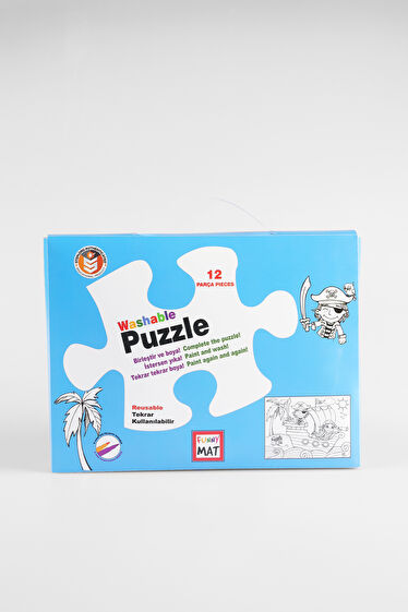 Akademi Çocuk Mat Puzzle Korsan Adası Yıkanabilir Unisex Aksesuar Beyaz Boyama Kitabı