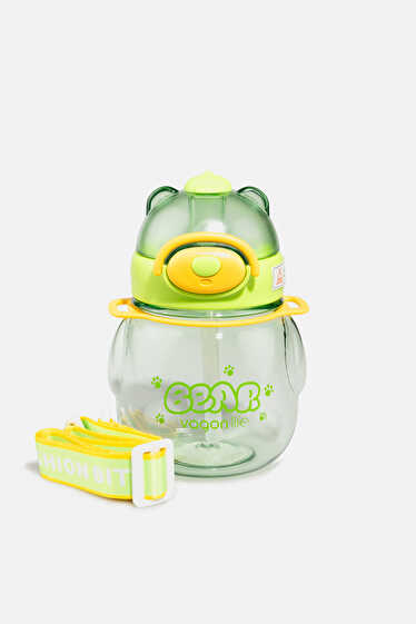 Vagonlife Bear Kilitli Kapak Unisex 650 ml Yeşil Su Matarası