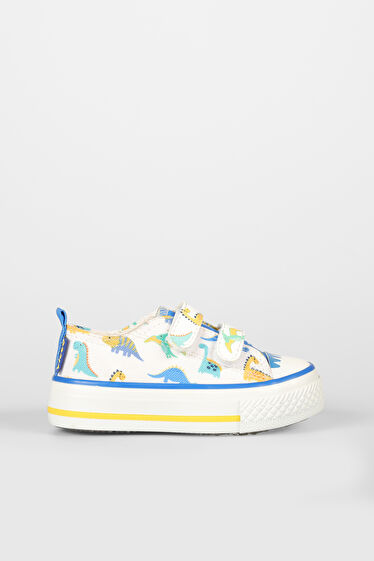 Vicco Done Desenli Erkek Okul Öncesi Beyaz/Saks Mavi Sneaker