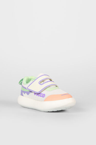 Vicco Melodic Işıklı Kız Okul Öncesi Beyaz/Lila Sneaker