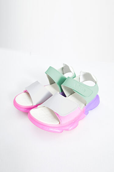 Vicco Laura Işıklı Kız Bebek Mint Yeşil/Beyaz Sandalet