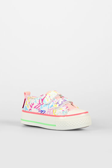 Vicco Done Desenli Kız Bebek Beyaz/Pembe Sneaker