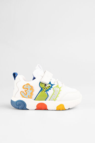 Vicco Number Işıklı Erkek Bebek Beyaz/Mavi Spor Ayakkabı