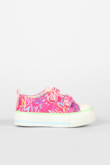 Vicco Done Desenli Kız Bebek Fuşya Sneaker