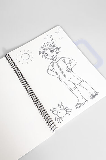 Akademi Çocuk Mat Mini Set Bugün Hava Nasıl Yıkanabilir Unisex Aksesuar Beyaz Boyama Kitabı