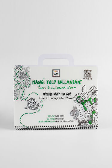 Akademi Çocuk Mat Mini Set Hangi Yolu Kullansam Yıkanabilir Unisex Aksesuar Beyaz Boyama Kitabı