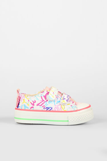 Vicco Done Desenli Kız Bebek Beyaz/Pembe Sneaker