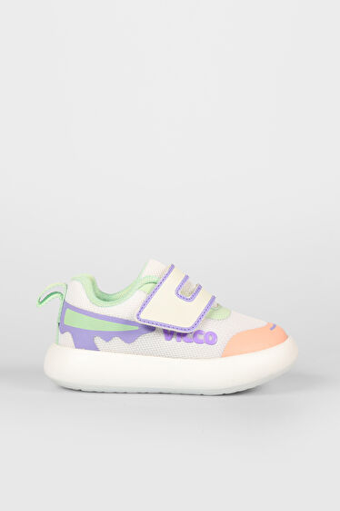 Vicco Melodic Işıklı Kız Okul Öncesi Beyaz/Lila Sneaker
