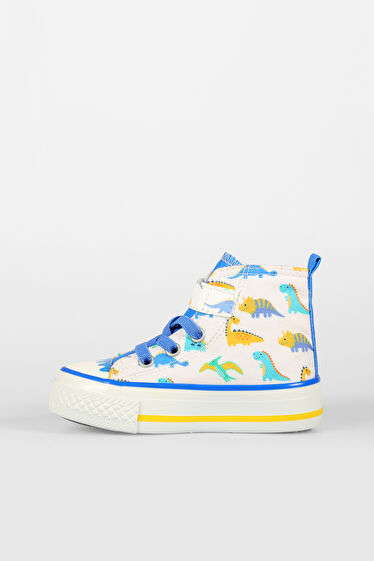 Vicco Ada Desenli Erkek Okul Öncesi Beyaz/Saks Mavi Sneaker