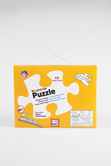 Akademi Çocuk Mat Puzzle Taşıtlar Yıkanabilir Unisex Aksesuar Beyaz Boyama Kitabı