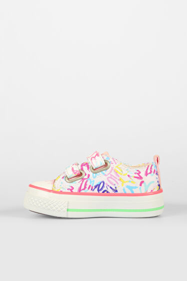 Vicco Done Desenli Kız Bebek Beyaz/Pembe Sneaker
