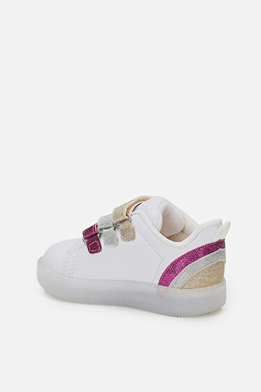 Vicco Sun Işıklı Kız Bebek Beyaz/Fuşya Sneaker