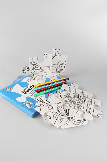 Akademi Çocuk Mat Puzzle Korsan Adası Yıkanabilir Unisex Aksesuar Beyaz Boyama Kitabı