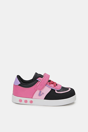 Vicco Sam Işıklı Kız Bebek Siyah/Fuşya Sneaker
