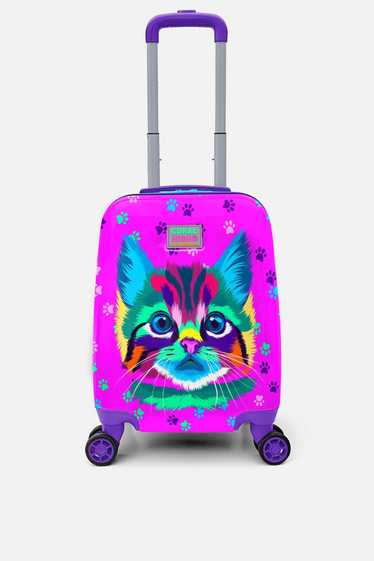 Yaygan Kedi Baskılı Aksesuar Mor/Pembe Çanta