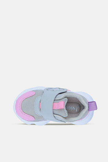 Vicco Gum Işıklı Kız Bebek Gri/Pembe Spor Ayakkabı