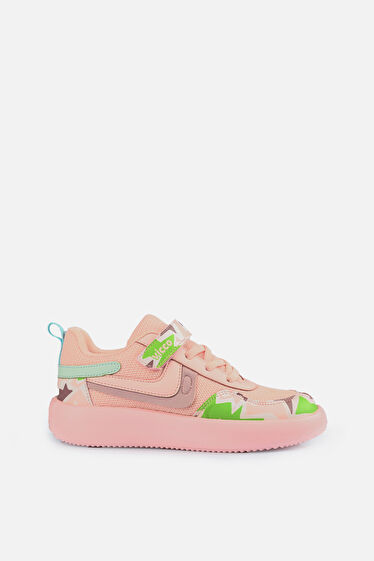 Vicco Napoli Desenli Kız Çocuk Pudra Sneaker