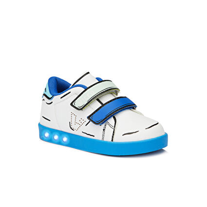 Vicco Picasso Işıklı Erkek Okul Öncesi Beyaz/Saks Mavi Sneaker