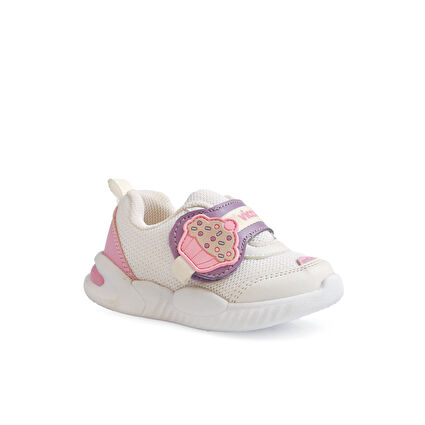 Vicco Wiki Hafif Kız Bebek Beyaz/Pembe Günlük Ayakkabı