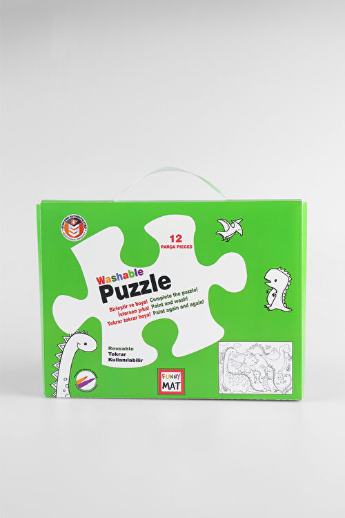 Akademi Çocuk Mat Puzzle Dinazor Çağı Yıkanabilir Unisex Aksesuar Beyaz Boyama Kitabı 25K.A25M.3151-11 | Vicco