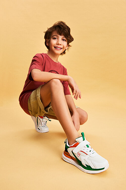 Vicco Massa Hafif Erkek Çocuk Beyaz/Siyah Sneaker 346.F24Y.112-1102 | Vicco