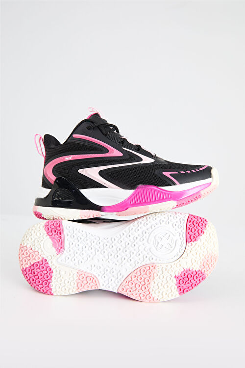 Vicco Bash Hafif Kız Çocuk Siyah/Fuşya Basketbol Ayakkabısı