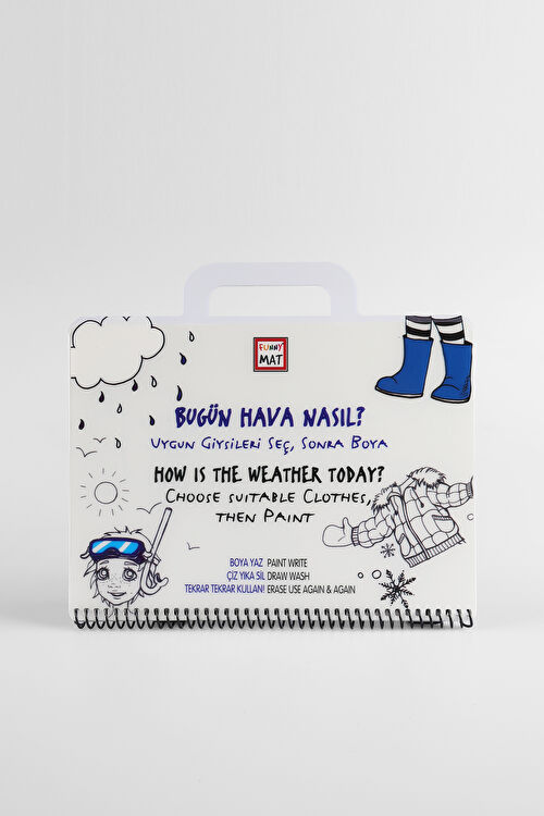 Akademi Çocuk Mat Mini Set Bugün Hava Nasıl Yıkanabilir Unisex Aksesuar Beyaz Boyama Kitabı 25K.A25M.1164-11 | Vicco