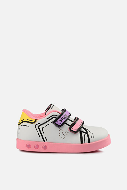 Vicco Picasso Işıklı Kız Bebek Beyaz/Pembe Sneaker 313.B22Y.153-1106 | Vicco