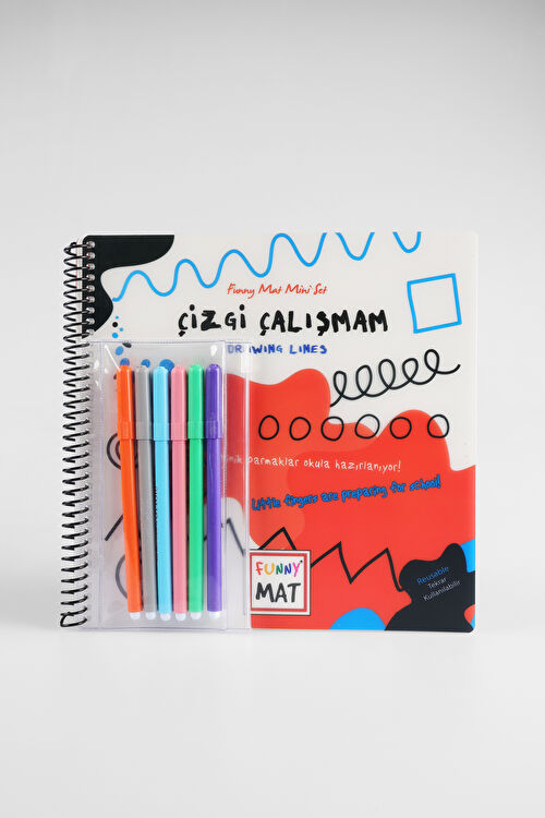 Akademi Çocuk Mat Mini Set Çizgi Çalışmam Yıkanabilir Unisex Aksesuar Beyaz Boyama Kitabı 25K.A25M.1161-11 | Vicco