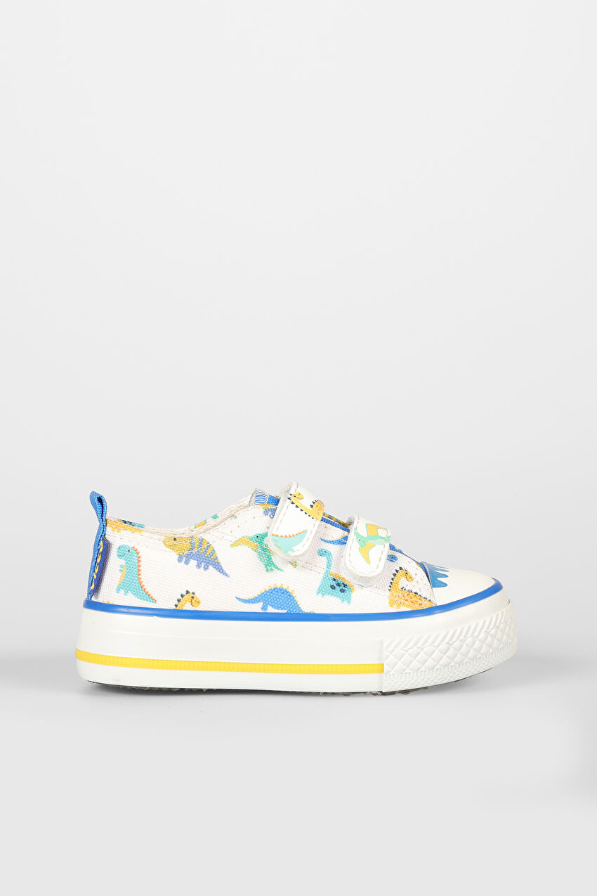 Vicco Done Desenli Erkek Okul Öncesi Beyaz/Saks Mavi Sneaker