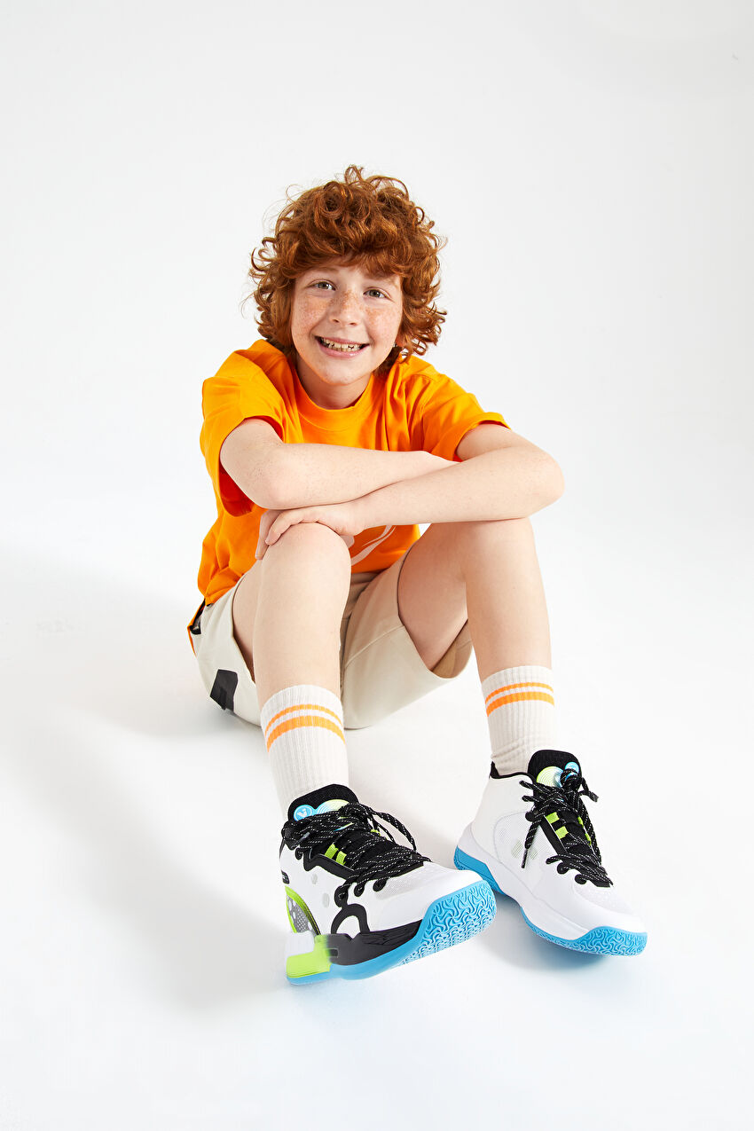 Vicco Gallen Hafif Erkek Çocuk Beyaz/Siyah Basketbol Ayakkabısı