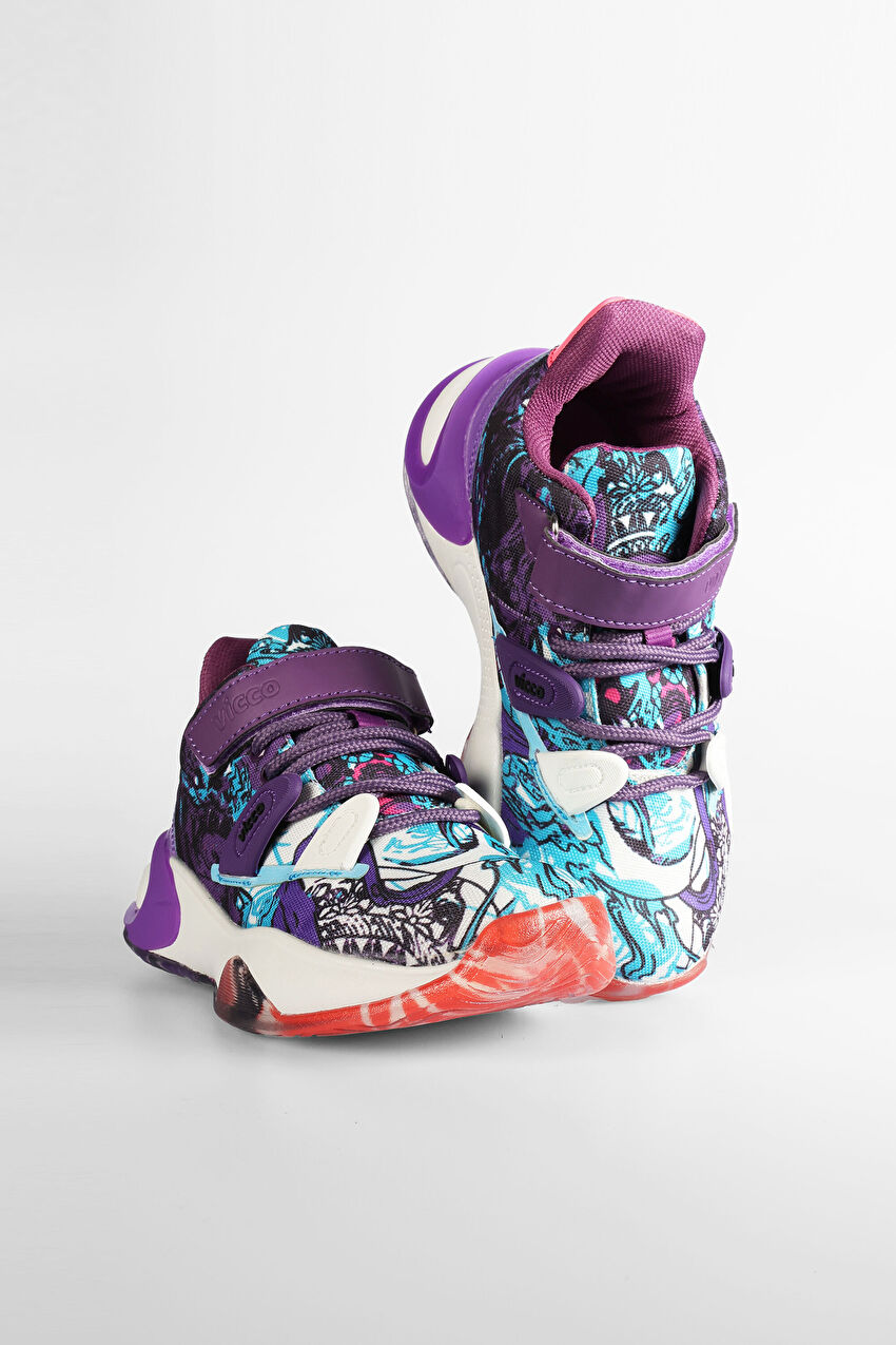 Vicco Universe Baskılı Kız Çocuk Mor Basketbol Ayakkabısı