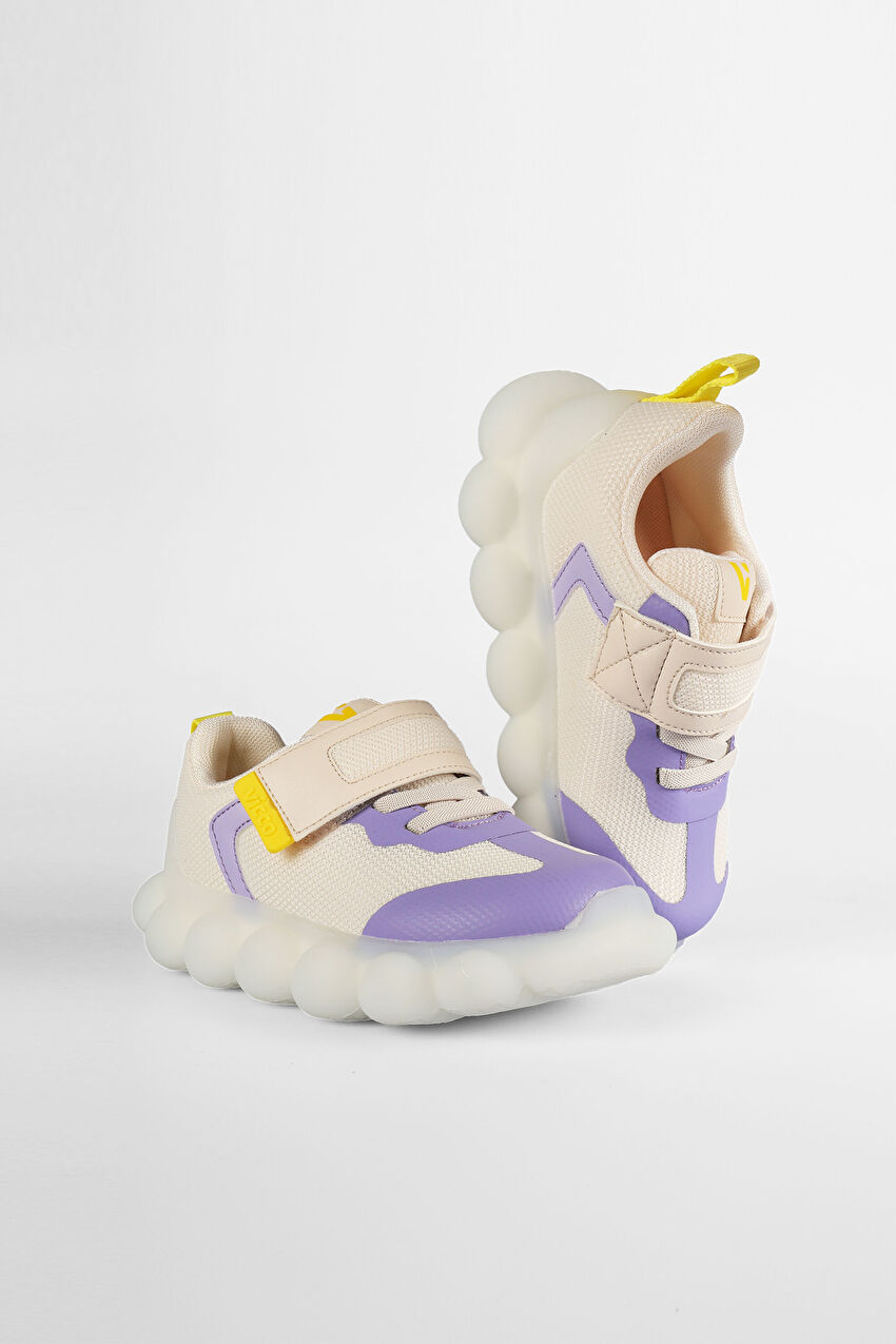 Vicco Bread Işıklı Unisex Okul Öncesi Bej Spor Ayakkabı