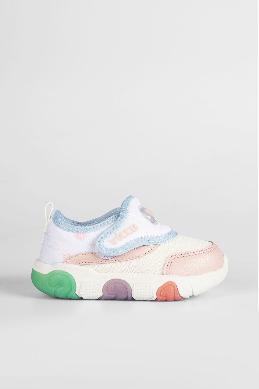 Vicco Sort Işıklı Kız Bebek Beyaz Spor Ayakkabı