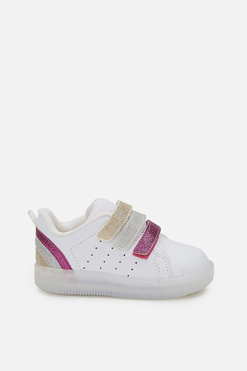 Vicco Sun Işıklı Kız Bebek Beyaz/Fuşya Sneaker