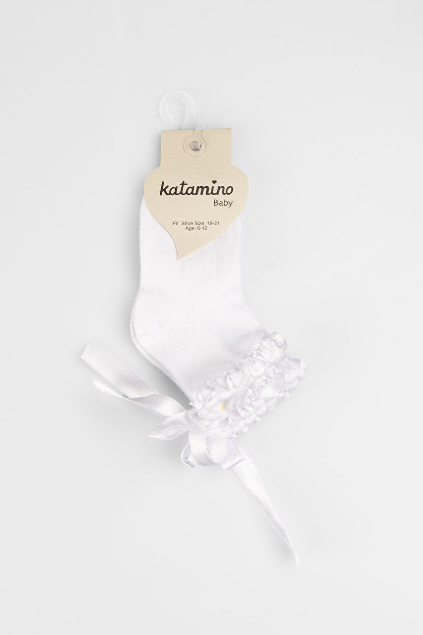 Katamino Oben Basic Kız İlk Adım Beyaz Çorap