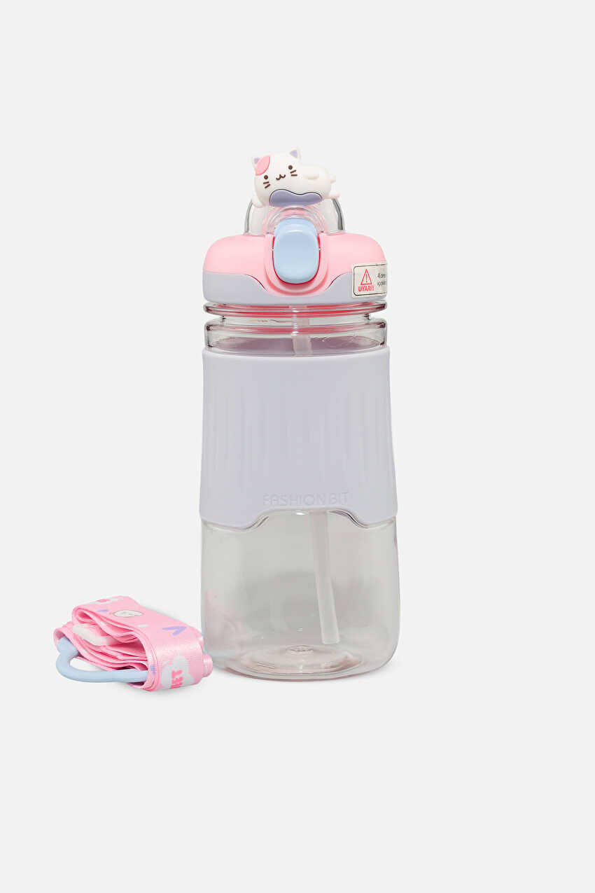 Vagonlife Twity Kilitli Kapak Kız 600ML Mor Pipetli Matara
