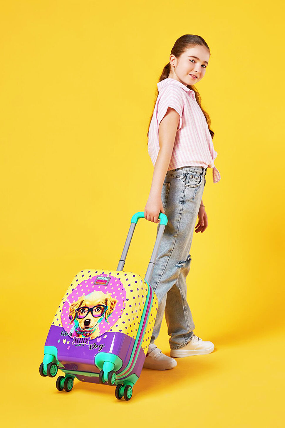 Yaygan Sevimli Köpek Baskılı Aksesuar Sarı Çanta 16771-12 | Vicco