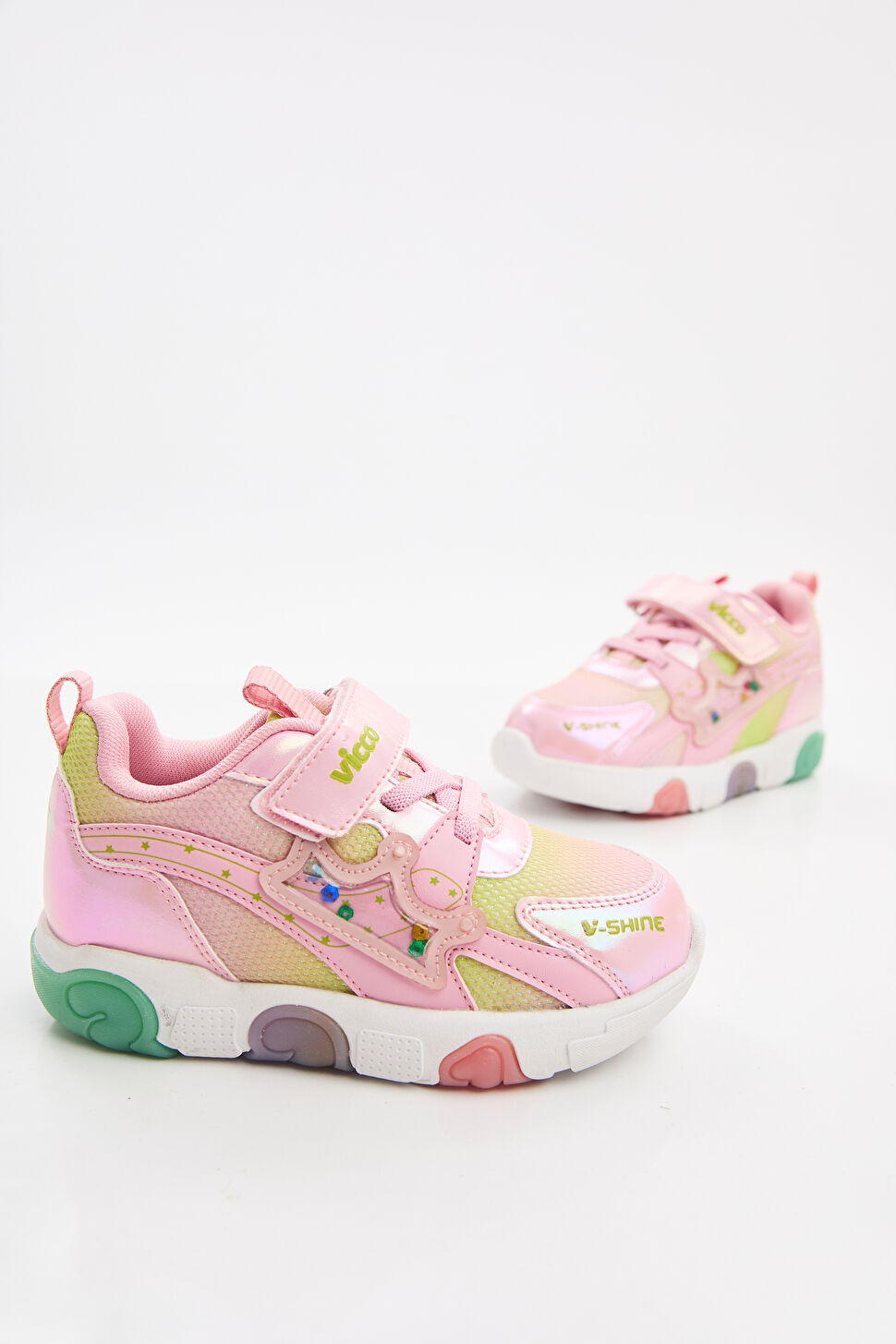 Vicco Queen Işıklı Kız Okul Öncesi Pudra Spor Ayakkabı 346.P25Y.180-114 | Vicco